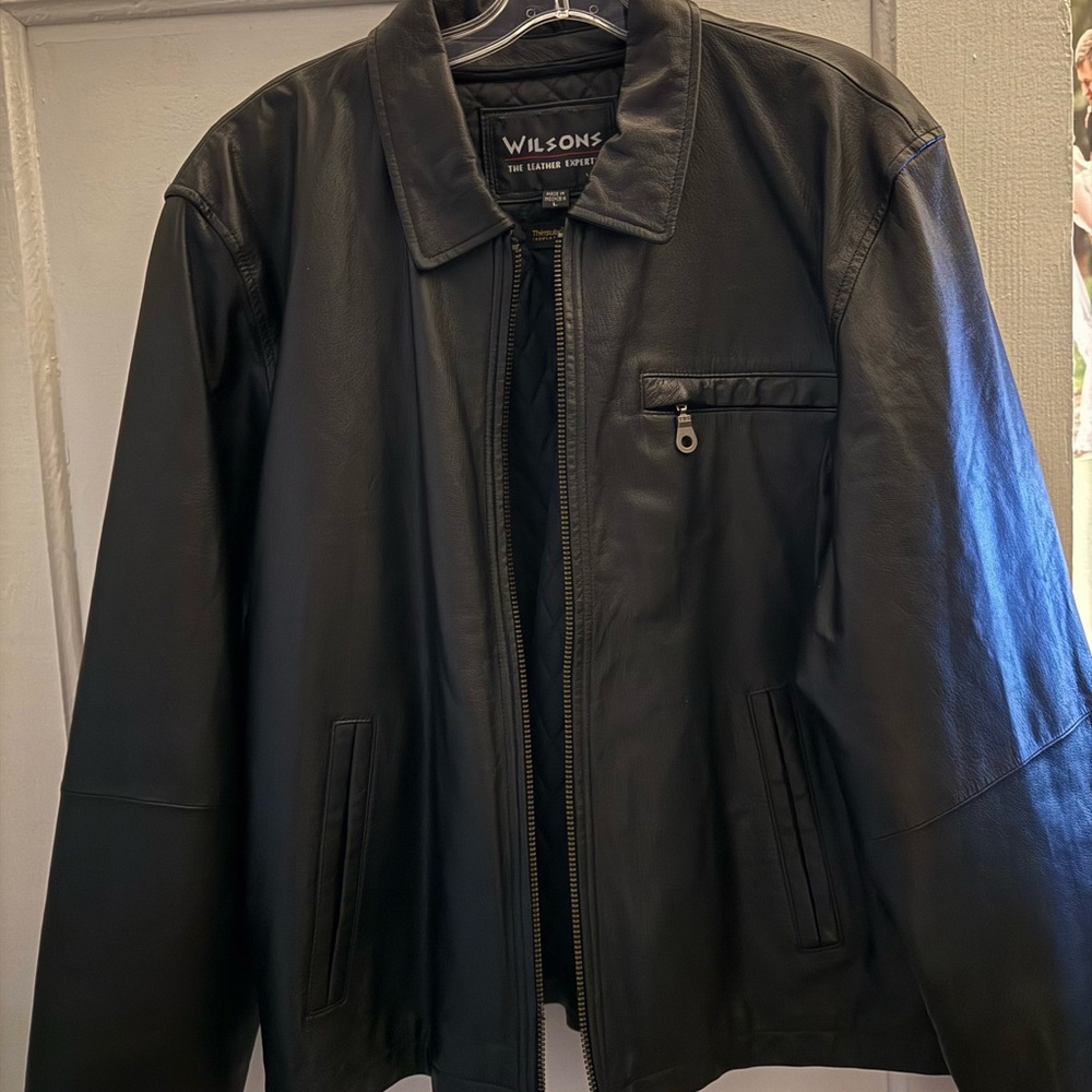Wilson Black Leather Jacket for Men